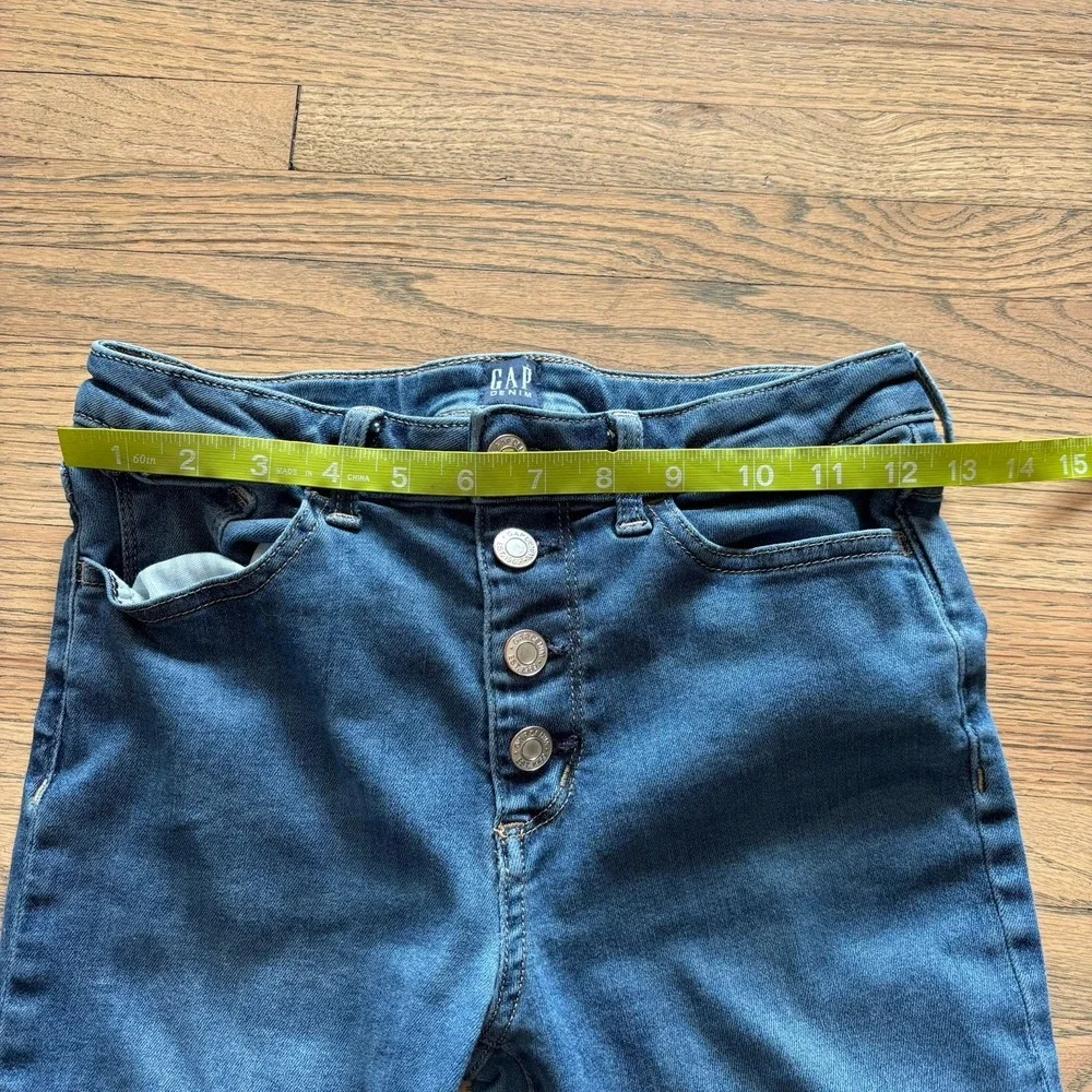 GAP Kids Stretch High Rise Jegging Blue Denim Button Fly Size 14